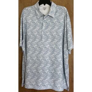 Roundtree & Yorke Men Short Sleeve Polo "TravelSmart" 2XB Blue/White